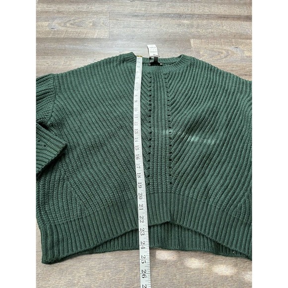 Express Womens Medium Dark Green Pullover Knit Sweater K6 - Picture 6 of 7